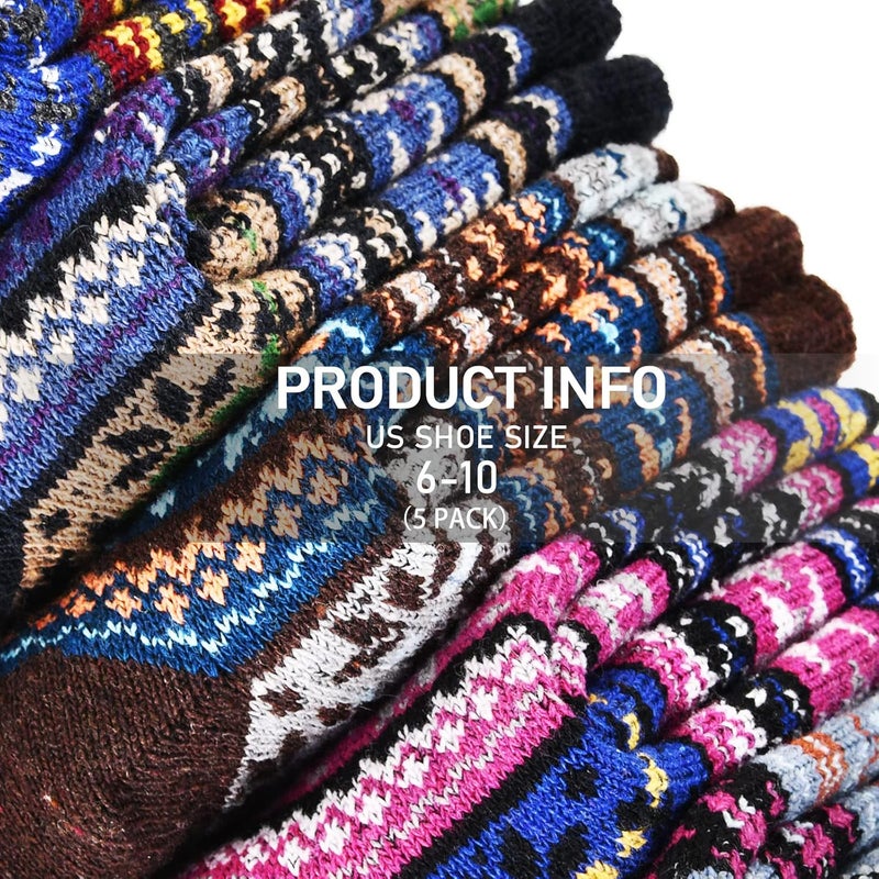 Pleneal Wool Socks for Women - Womens Winter Warm Wool Sock Men Cozy Knit Boots Socks for Women - Image 2
